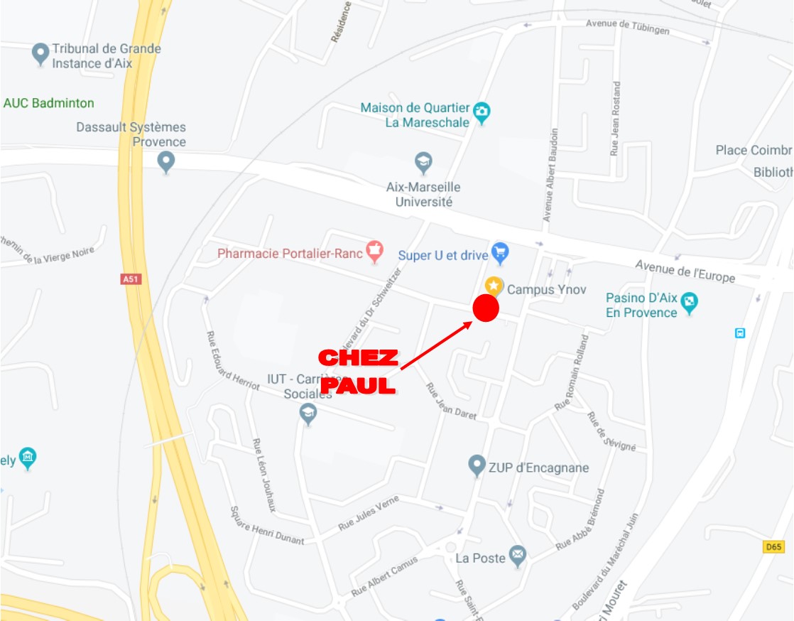 Plan d'accès de la société Restaurant Chez Paul
